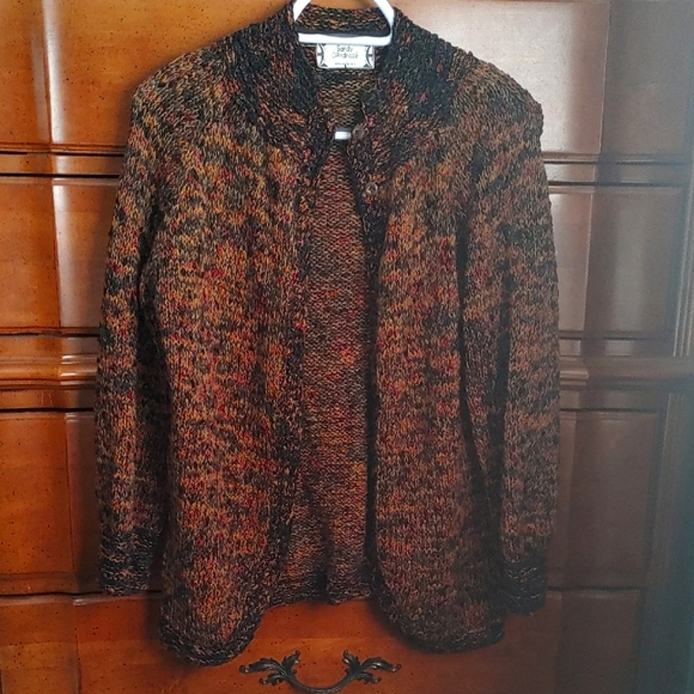 Vintage Sandy D'Andrade Multicolor Knit Cardigan, size S/M